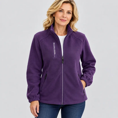 【XL-5XL】Chaqueta de forro polar para mamás – para primavera y otoño, con cuello alzado, cierre de cremallera y corte entallado; novedad.
