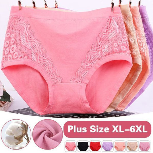 [Oferta por tiempo limitado: paquete de 5] Ropa interior de algodón puro de talle alto y tallas grandes para mujeres maduras