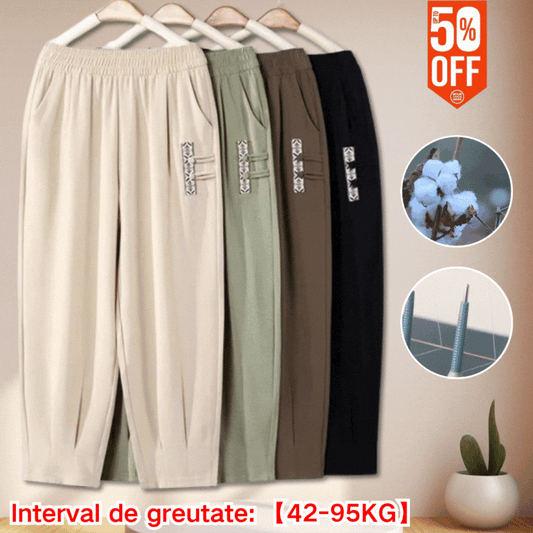 🔥【Zľava na nový produkt】🔥【M-4XL】👖Dámske letné tenké priedušné bavlnené a ľanové nohavice, módne ležérne deväťbodové nohavice