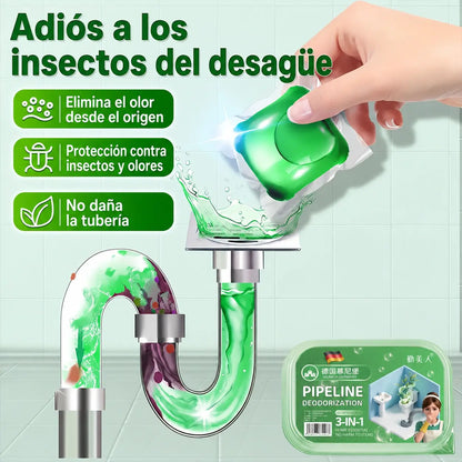 3 paquetes (150 tabletas) – 🔥🎉 ¡Se están agotando! Ya las han comprado 30.000 personas 🎉. Tabletas bioenzimáticas para eliminar los malos olores de los desagües.