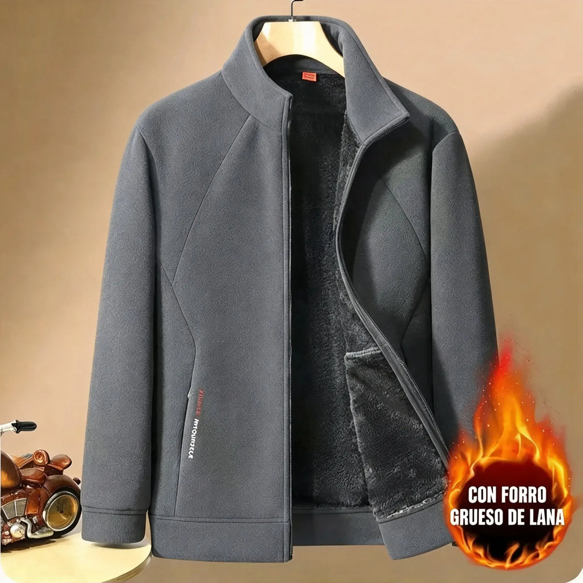💥【M-5XL】Chaqueta de mezcla de lana gruesa para hombre — Cálida y cómoda, disponible en tallas grandes — Ideal para otoño e invierno