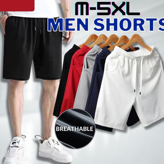 💥[Compra 2 y llévate 3 gratis] 🏃‍♂️Pantalones cortos de cinco puntos de malla de seda de hielo: secado rápido, transpirables y holgados.