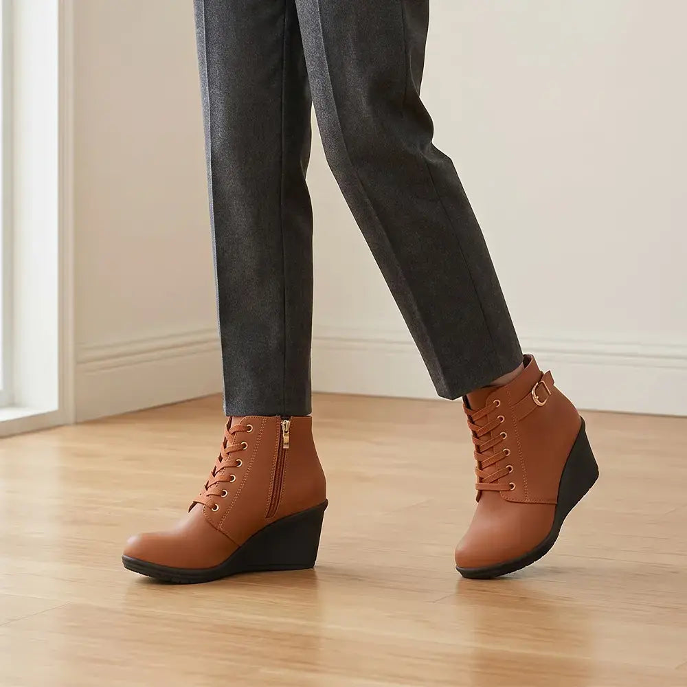 【35-42】👢 Botines de invierno para mujer con cuña – una opción elegante y estable para los días fríos