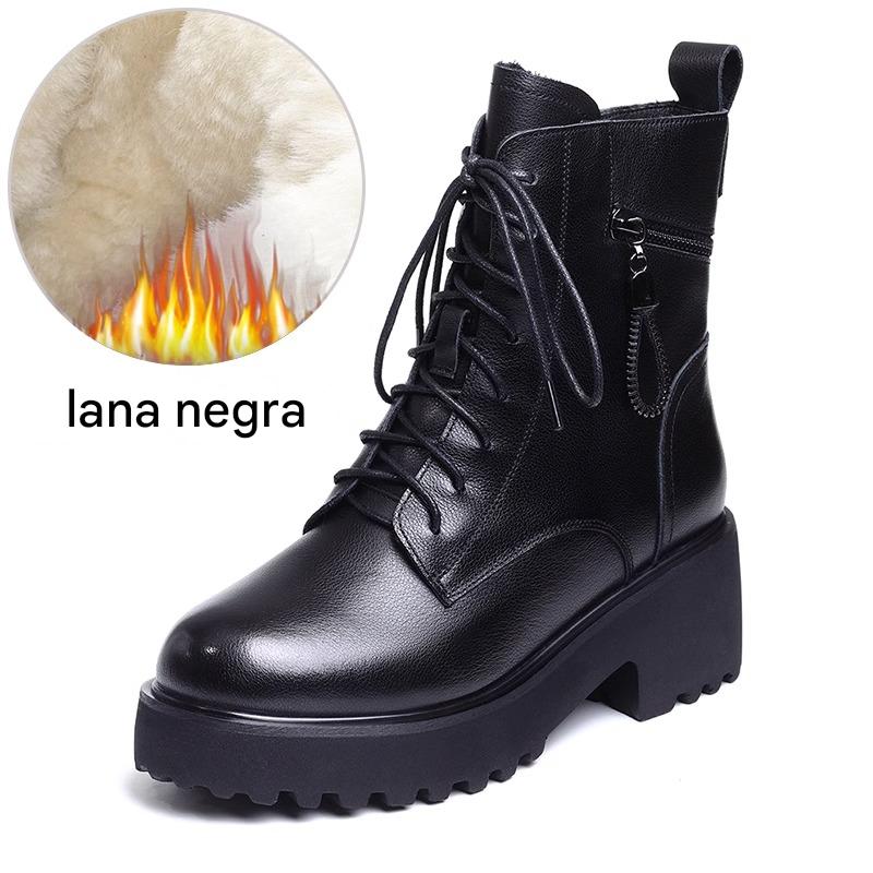 🔥【-60%🔥Tallas 35-40】Nuevas botas Martin de plataforma de cuero genuino de alta calidad, disponibles con forro polar