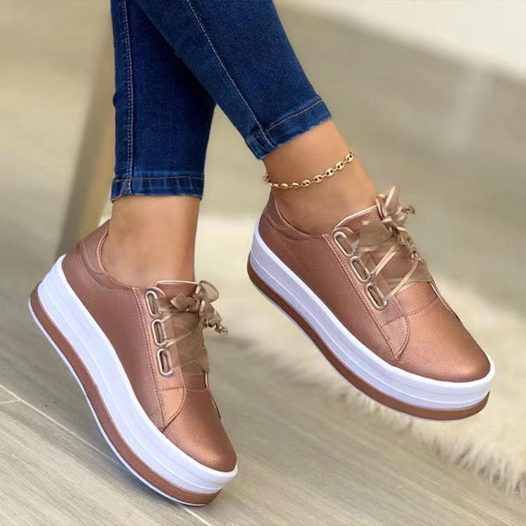 Nuevos zapatos casuales para mujer con puntera redonda y suela gruesa (tallas 35–43)