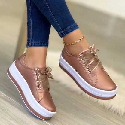 Nuevos zapatos casuales para mujer con puntera redonda y suela gruesa (tallas 35–43)