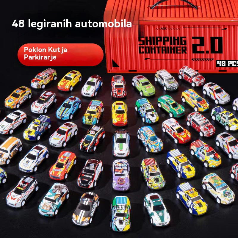🎅Vruća prodaja – 50% popusta🎁 48 mini automobila sa sklopivim ruksacima i ugrađenim garažama