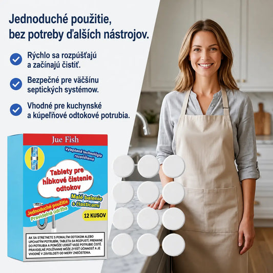 🥳3 krabice za 23 eur💞 Výkonné čistiace šumivé tablety na potrubie, rýchlo rozpúšťajúce upchatie mastnotou z vlasov, dezodoračný antibakteriálny čistič potrubia na umývadlo a odtok toalety