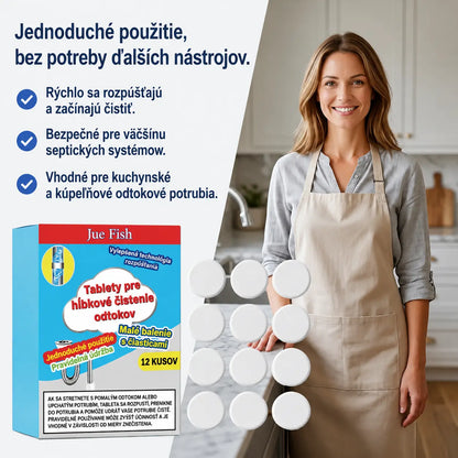 🥳3 krabice za 23 eur💞 Výkonné čistiace šumivé tablety na potrubie, rýchlo rozpúšťajúce upchatie mastnotou z vlasov, dezodoračný antibakteriálny čistič potrubia na umývadlo a odtok toalety