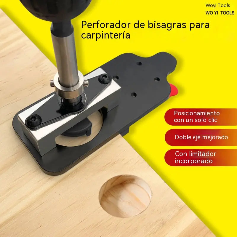 🔥【Juego de 6 piezas】Herramienta para perforar orificios para bisagras (carpintería). Localizador de orificios para bisagras de 35 mm para puertas de armarios.