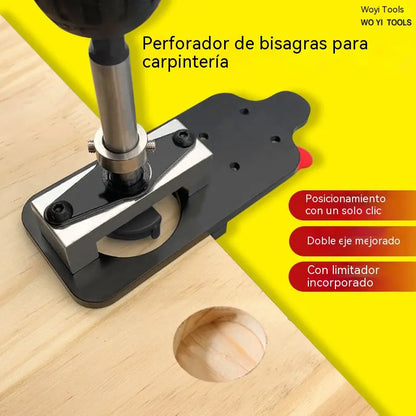 🔥【Juego de 6 piezas】Herramienta para perforar orificios para bisagras (carpintería). Localizador de orificios para bisagras de 35 mm para puertas de armarios.