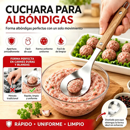 🍖 【2 piezas】Molde para albóndigas de acero inoxidable 304 – ideal para hacer albóndigas de carne y de pescado, perfecto para cocinar en casa 🥄