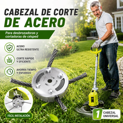 ⏰Compra 1 y llévate 1 gratis🔥 Cabezal de corte reemplazable para cortacésped/desbrozadora - cabezal de corte de acero para cortar césped 🌿✂️⚙️