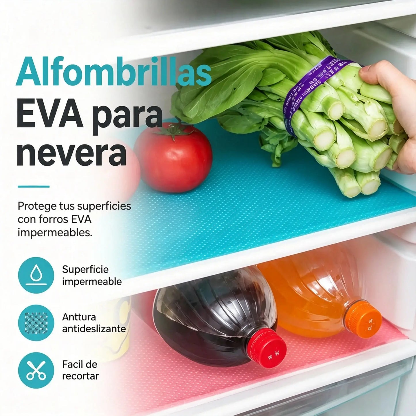 8 piezas por 27 euros-🧊🛡️ Protectores impermeables para estantes de refrigerador — Antideslizantes, fáciles de limpiar y aptos para contacto con alimentos — Mantén los estantes ordenados y frescos ✨