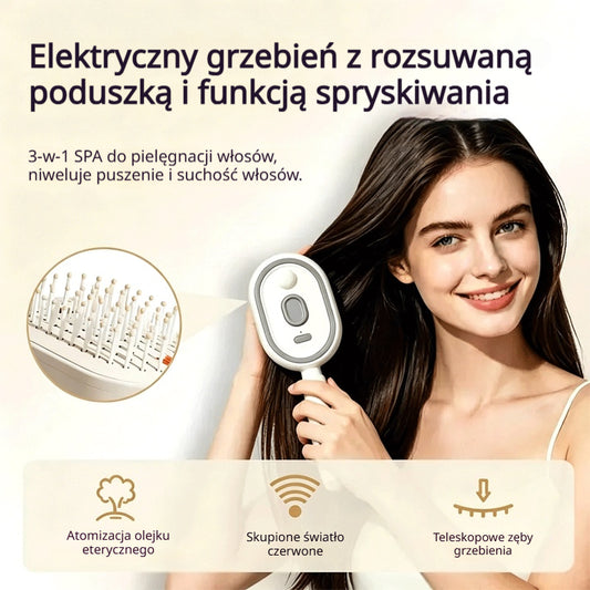 ⚡💨 Elektryczny rozpylacz z grzebieniem masującym i poduszką powietrzną
