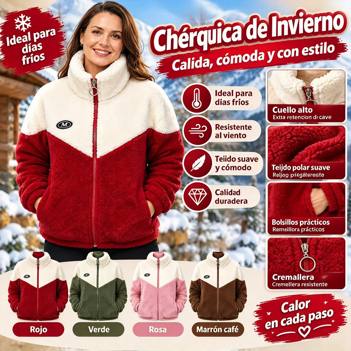 🔥🐏【M-4XL】Abrigo de algodón con forro de invierno, grueso forro de lana de cordero, abrigo cálido