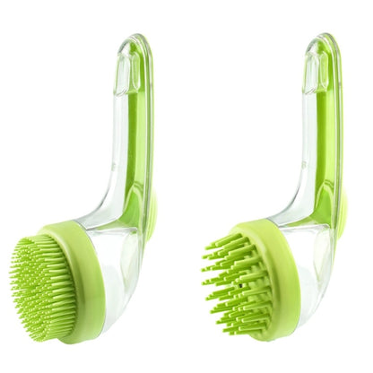 【Compra 1 y llévate 1 gratis：2 piezas】⏰Cepillo de baño para mascotas con mango largo y dispensador de champú