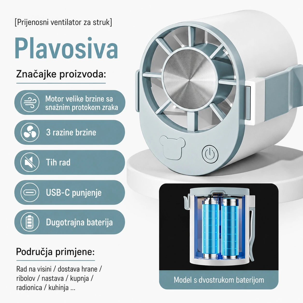 🔥【Kupite 1 i dobijte 1 gratis】🌀 Mini ventilator velike brzine koji se može pričvrstiti za struk.