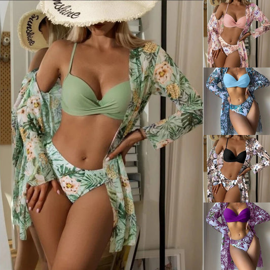 👙🌴【Ponuky nových produktov】👙 Nová súprava dámskych plaviek s potlačou 2025, nové trojdielne plavky v bikinách