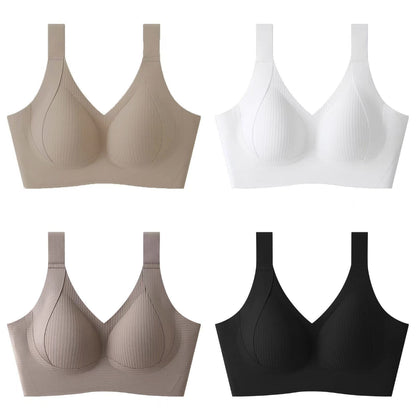 🧊[Paquete de 4] 🍃Sujetador de una pieza sin costuras ni aros para mujer - Transpirable y sin sudor ❤️ [40–95 kg]