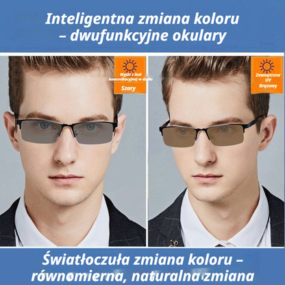 👓✨🕶️ Połowa ceny na cały asortyment 🔥🔥 Metalowe półramkowe fotochromatyczne okulary przeciwsłoneczne, okulary korekcyjne z filtrem światła niebieskiego, okulary przeciwsłoneczne do jazdy samochodem