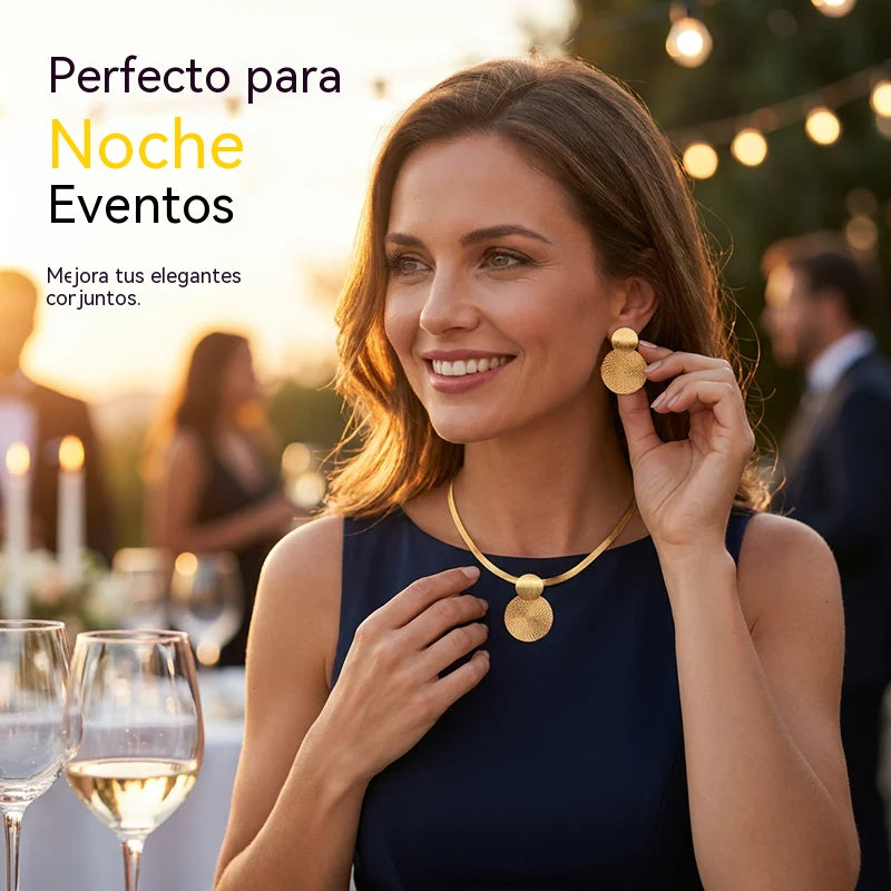 💎 Conjunto de collar y pendientes moderno y elegante ✨ Elegante y clásico, ideal para el día a día y fiestas