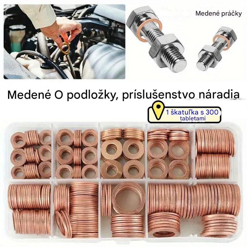 🔥📌【100 ks.】Krabica fialových medených podložiek / O-krúžkov s olejovými zátkami 3875793