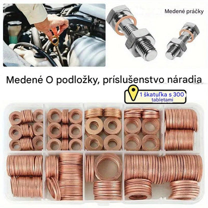 🔥📌【100 ks.】Krabica fialových medených podložiek / O-krúžkov s olejovými zátkami 3875793