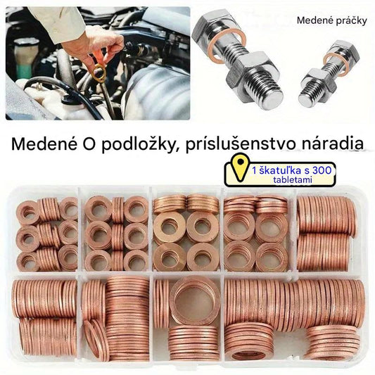 🔥📌【100 ks.】Krabica fialových medených podložiek / O-krúžkov s olejovými zátkami 3875793