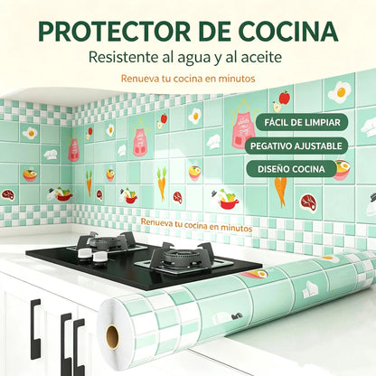 Pegatinas resistentes al aceite para la cocina, papel pintado autoadhesivo impermeable, protector para la encimera.