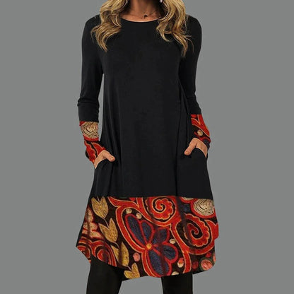 👗💕Časovo obmedzená zľava 【S-5XL】 Jesenné nové elegantné dámske šaty s retro potlačou 2025