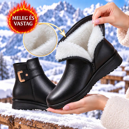 【Tallas 35-42】Botas de invierno para mujer (madres y personas mayores): con aislamiento térmico, suela plana, antideslizantes, cálidas, de cuero y estilo botín.
