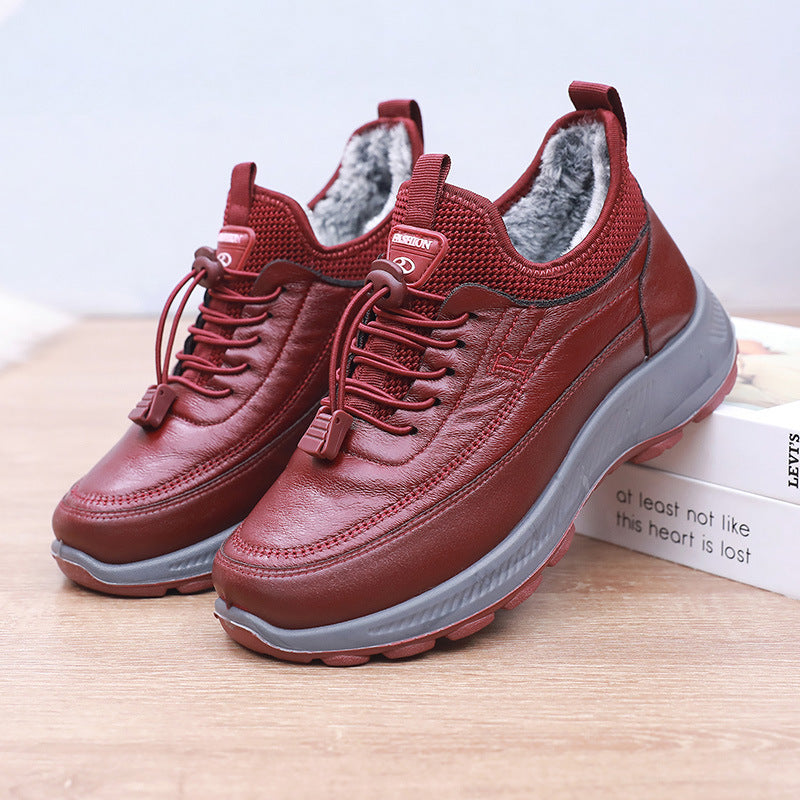 🔥【35-41】2025 otoño e invierno nuevos zapatos deportivos y casuales botas de algodón antideslizantes con suela suave