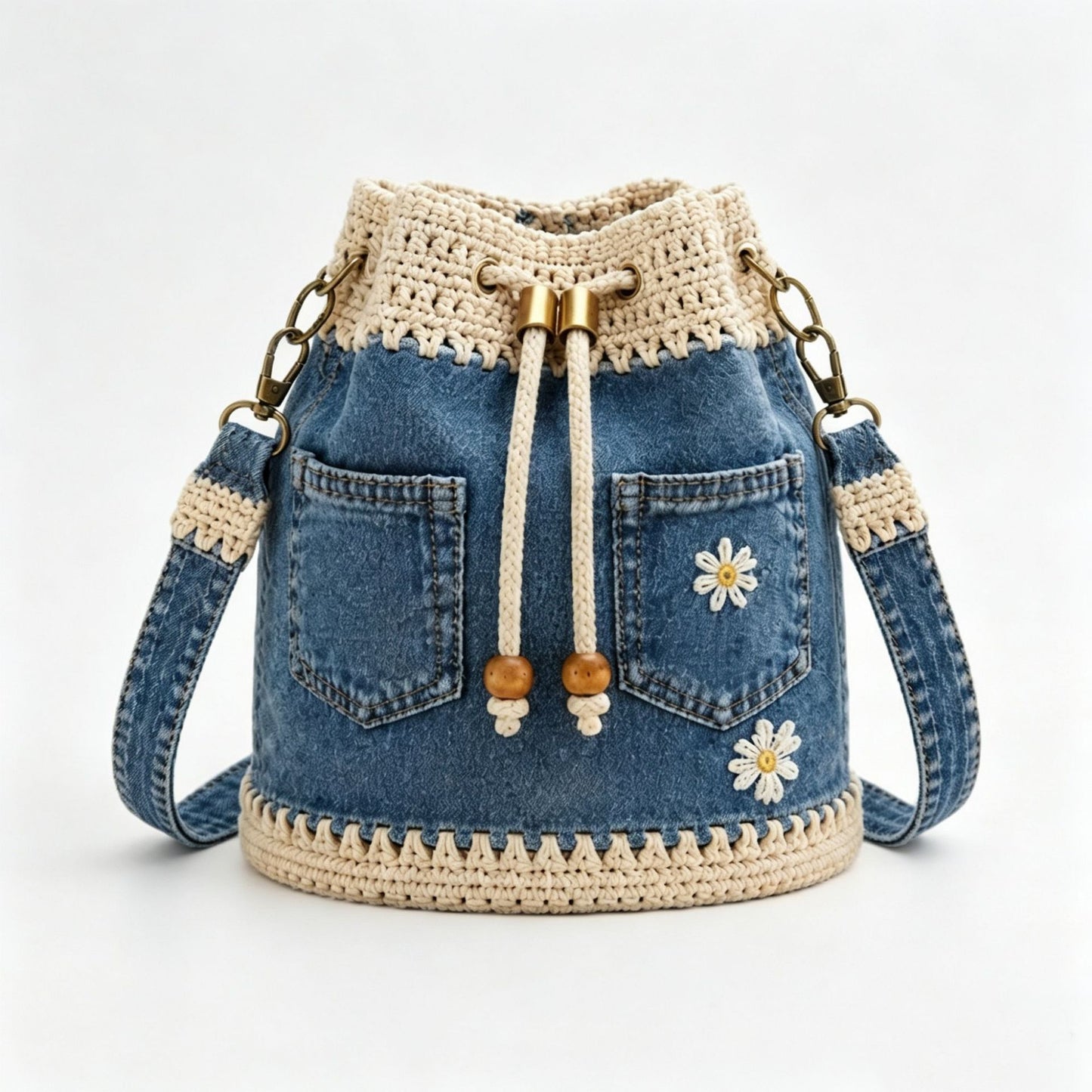 Bolso vaquero tejido de estilo bohemio que completa cualquier look ✨