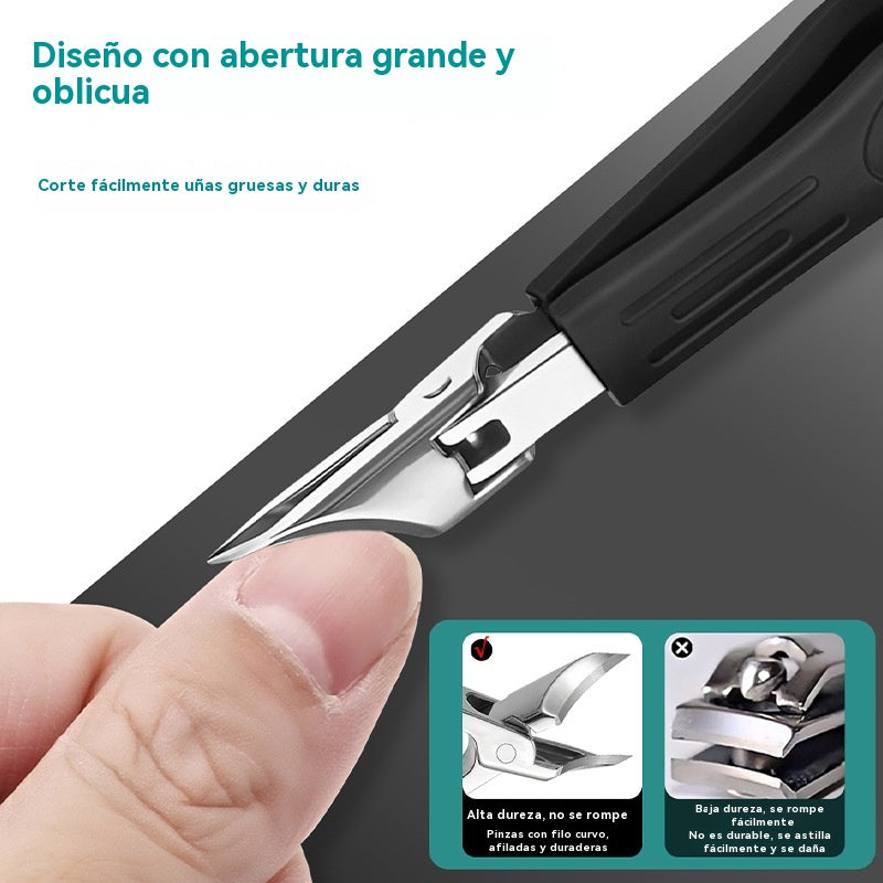 🔥 Cortaúñas antisalpicaduras con borde inclinado de 25° (juego de 3 piezas)