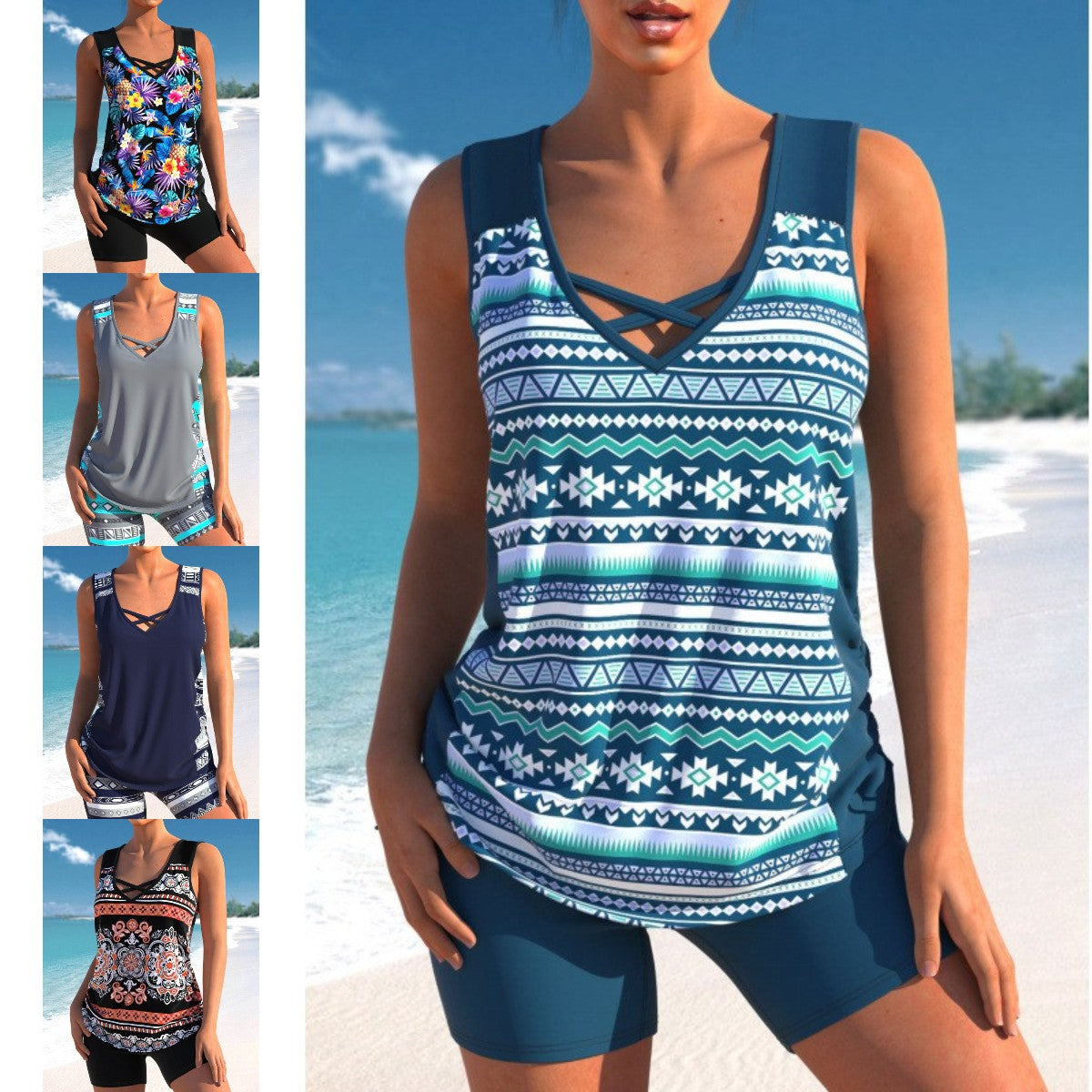 👙【S-5XL】Bañador deportivo de mujer de dos piezas