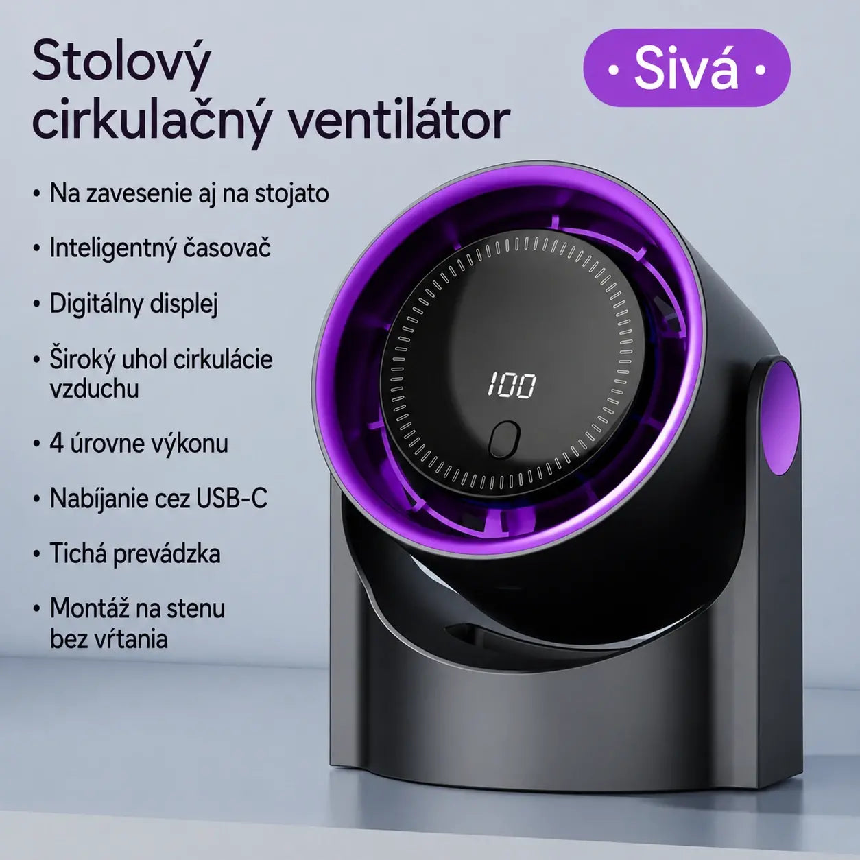 🧊🍃 Nový stolový turbínový ventilátor bez lopatiek (možnosť montáže na stenu)