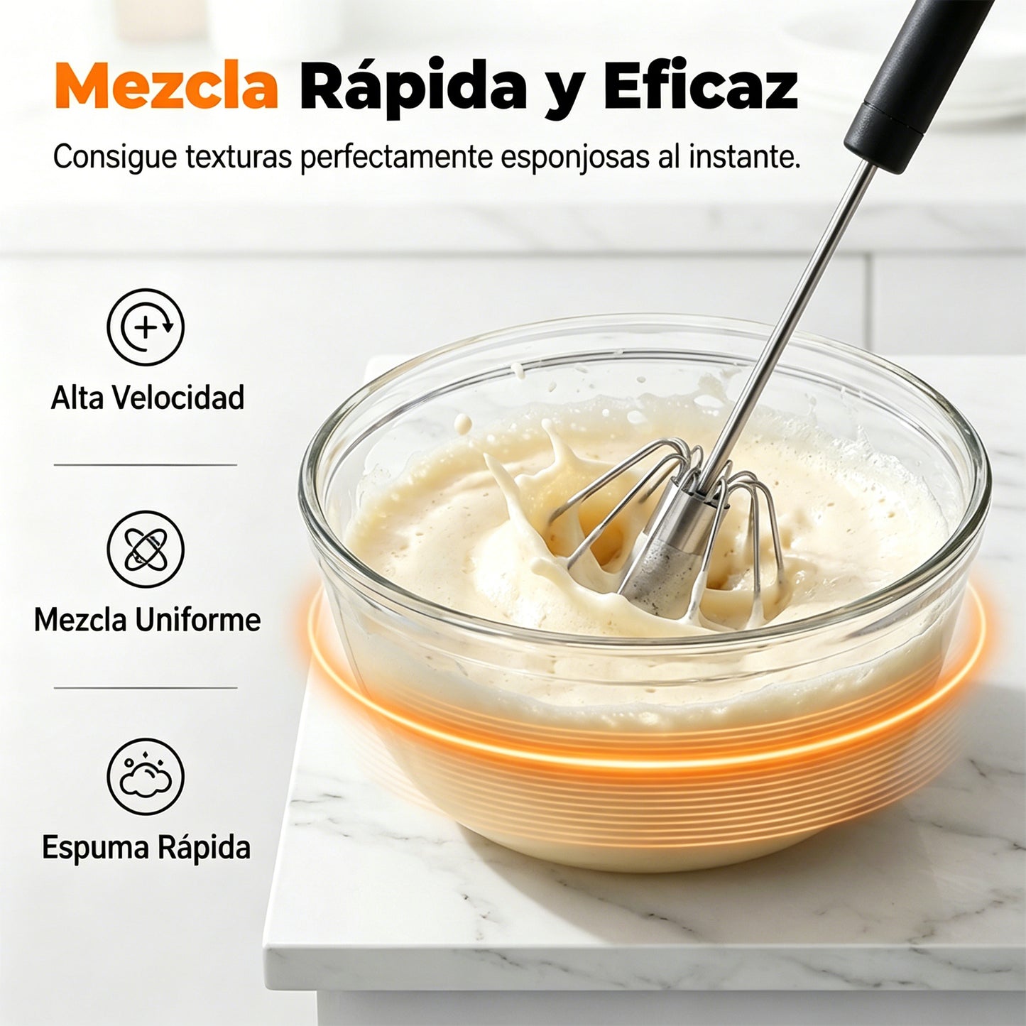 30€【 Conjunto de 2 piezas】Batidor de huevos semiautomático de acero inoxidable