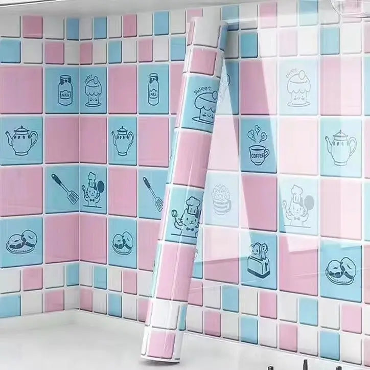 Pegatinas resistentes al aceite para la cocina, papel pintado autoadhesivo impermeable, protector para la encimera.