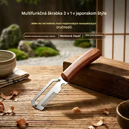 ✅Kúpte 1 a získajte 1 zadarmo (spolu dva kusy)🧅🔪 Multifunkčná kuchynská škrabka 3 v 1: Šúpe, seká a otvára fľaše! 🔥