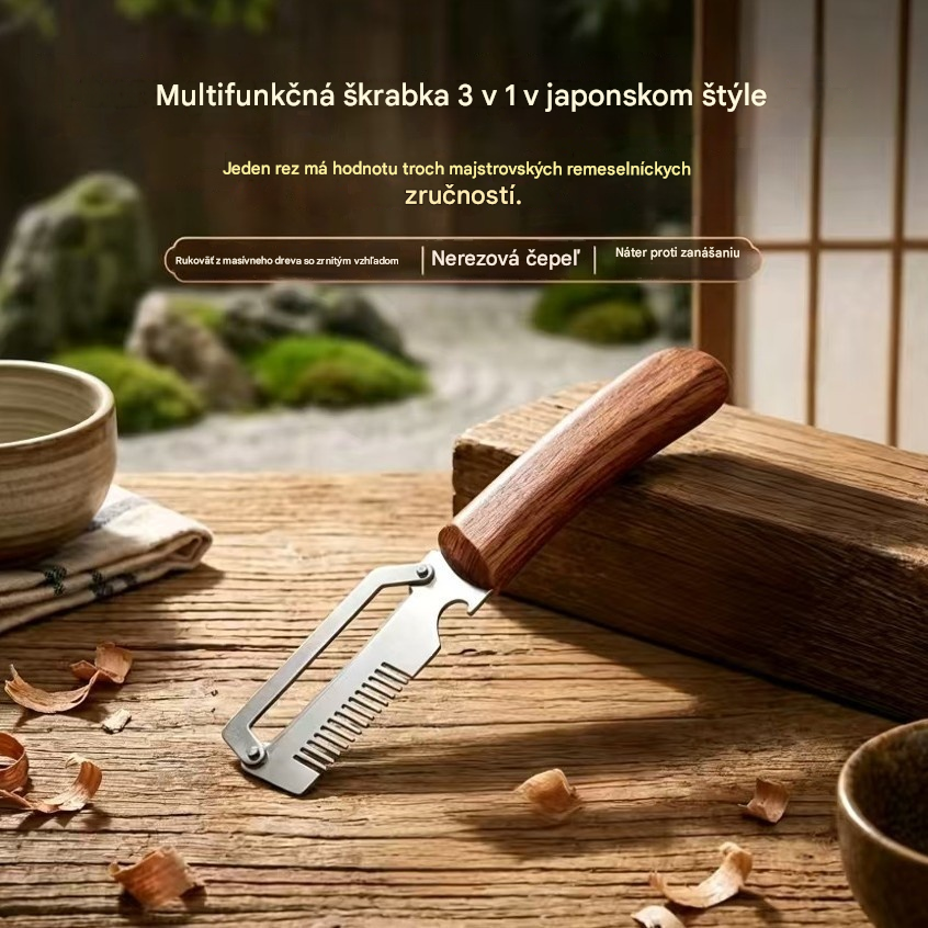 ✅Kúpte 1 a získajte 1 zadarmo (spolu dva kusy)🧅🔪 Multifunkčná kuchynská škrabka 3 v 1: Šúpe, seká a otvára fľaše! 🔥