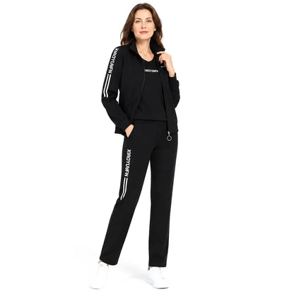 🌸 ¡Elegancia y comodidad absolutas! Chándal elegante de 3 piezas para mujer (Chaqueta con cremallera + Camiseta + Pantalones / Tallas: M-6XL)! ✨