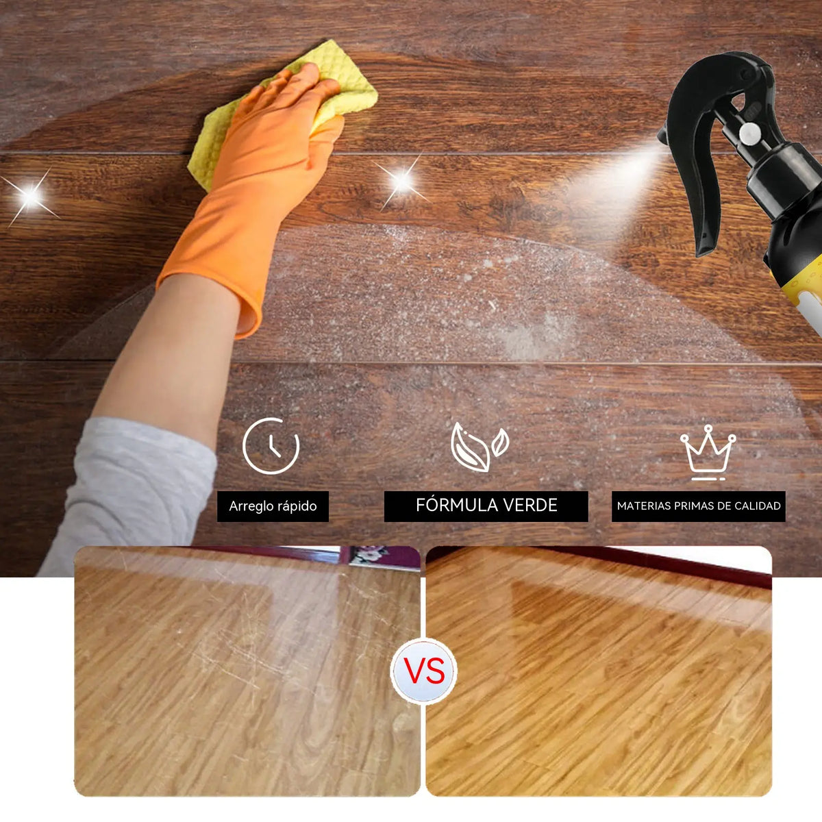 【Compra 1 y llévate 1 gratis】🍯 Spray pulidor de madera con infusión de cera de abeja para el mantenimiento de muebles y la prevención de grietas.