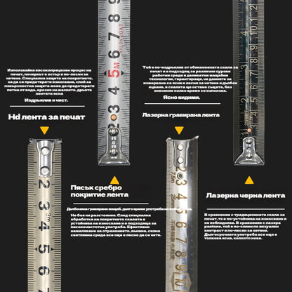 🏗️⚙️📏🔥Висококачествена куха стоманена ролетка, водоустойчива, удароустойчива, високопрецизна ролетка от неръждаема стомана, може да се пере.
