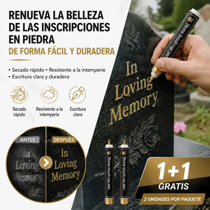 【Compra uno y llévate otro gratis】🖍️ Bolígrafo resistente al agua y a la decoloración para reparar y repintar inscripciones en losas de piedra.