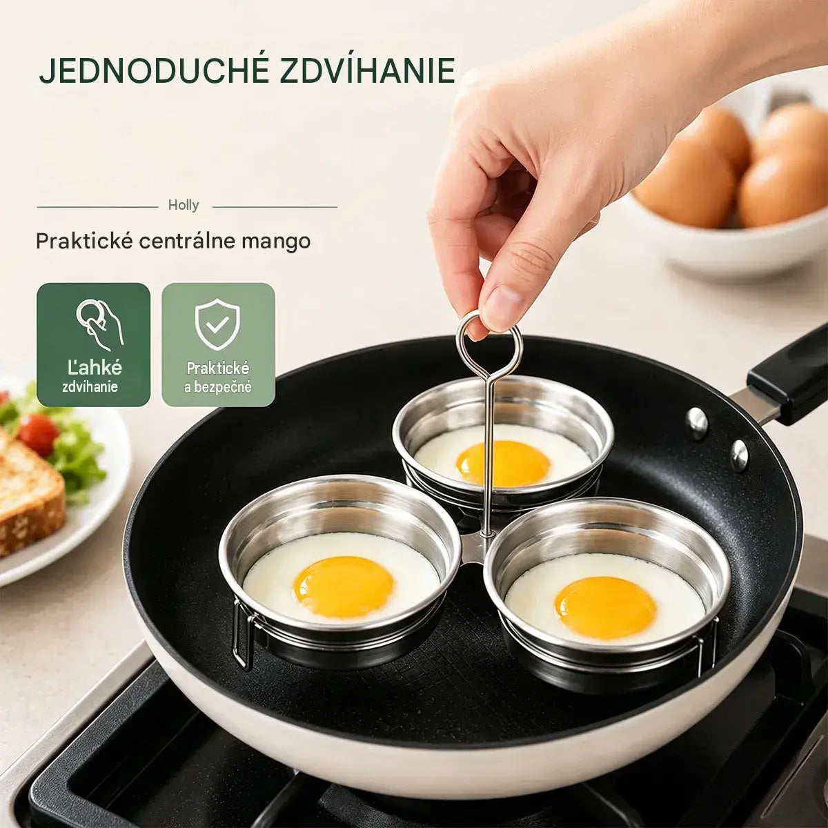 📢📢 ZĽAVA 50 %! ⏰ 【1 sada za 3 ks.】Varič vajec z nehrdzavejúcej ocele 304
