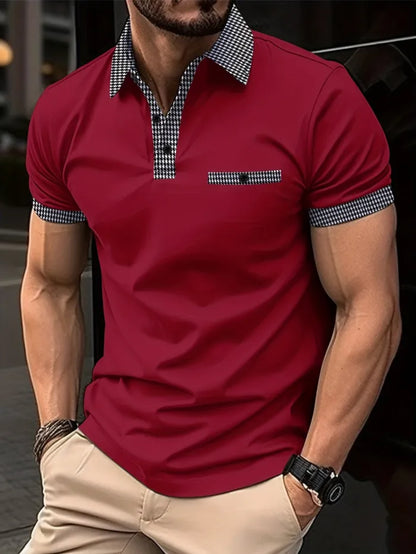 💥Novedad 2026👔【S-3XL】Polo de hombre con botones y bloques de color, cómodo y transpirable, ideal para el verano.