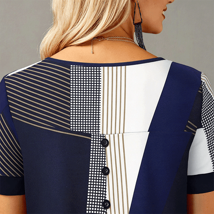 🔥✨【Gorąca wyprzedaż🔥】【S-5XL】🌺🌺Nowa wiosenna moda damska 2026 – koszulka w paski z nadrukiem i okrągłym dekoltem