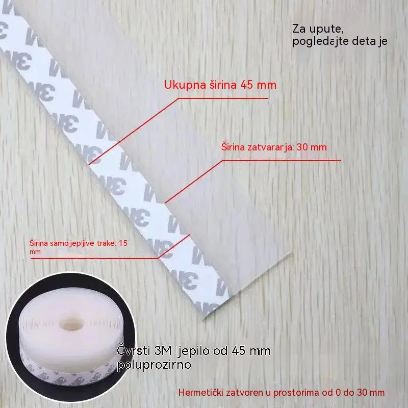 🚪【5M】 PVC brtvena traka za donja vrata – otporna na prašinu i propuh
