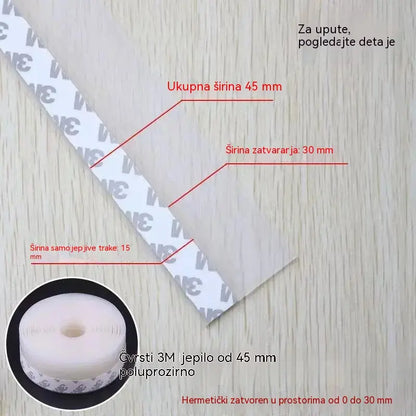 🚪【5M】 PVC brtvena traka za donja vrata – otporna na prašinu i propuh